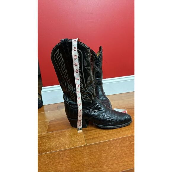 Tony Lama 13in Mens Midnight Black McCandles FQ Ostrich Cowboy Boots 9.5 - Picture 12 of 12